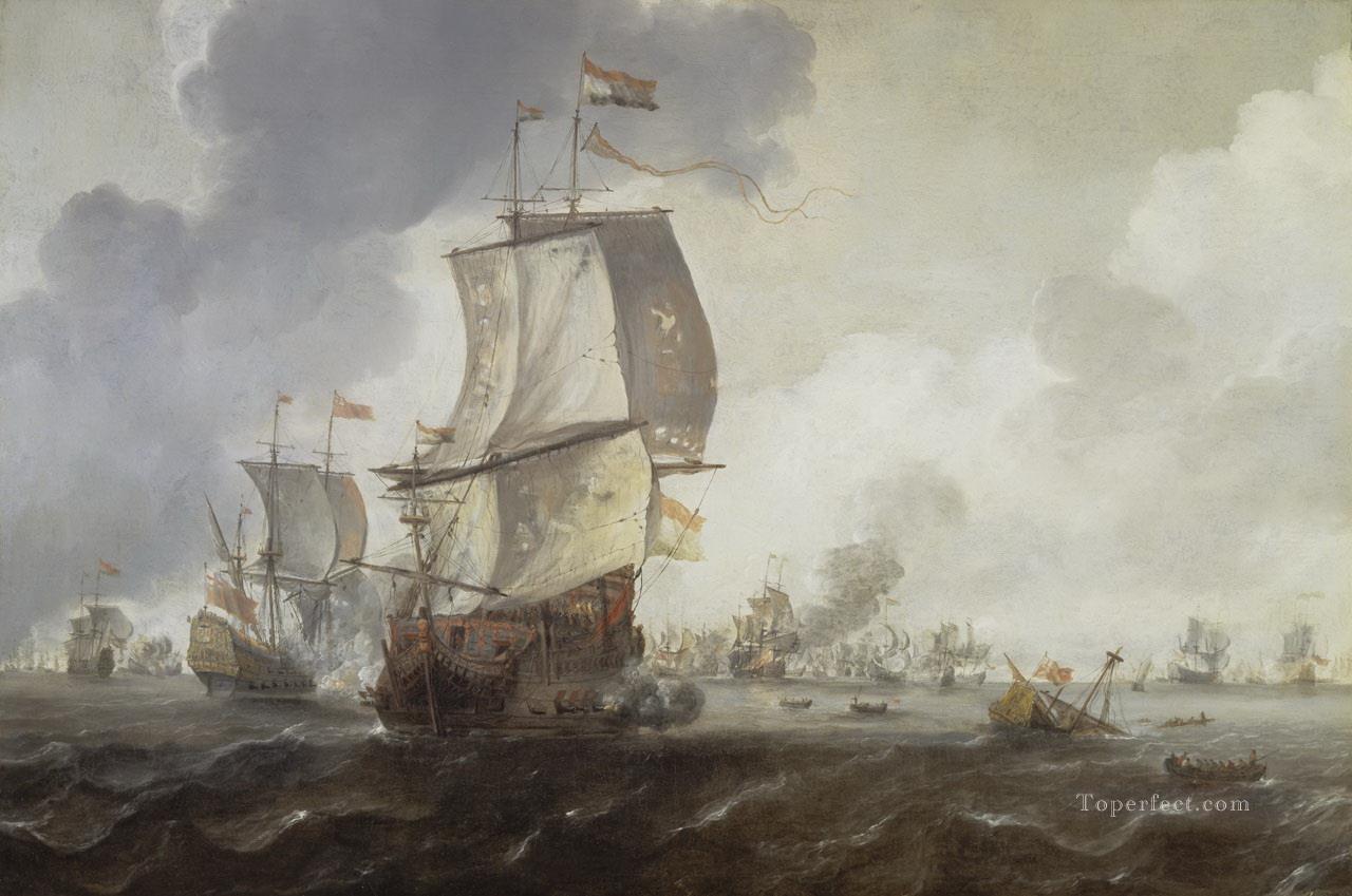 ライナー・ヌームス 第一次オランダ戦争の戦い 海戦油絵